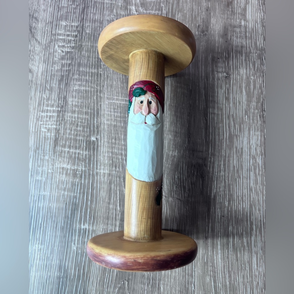 Vintage Eddie Walker Midwest of Cannon Falls Resin Sew Sweet Santa Candlestick